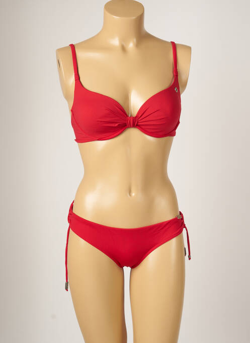 Maillot de bain 2 pièces stretch haut soutien-gorge moulé rouge BANANA MOON femme