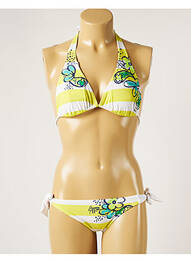 Maillot de bain 2 pièces stretch haut triangles vert BANANA MOON femme