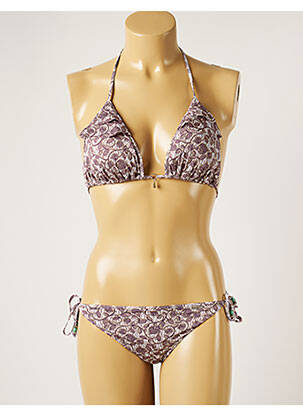 Maillot de bain 2 pièces stretch haut soutien-gorge avec mousse de rembourrage amovible gris BANANA MOON femme