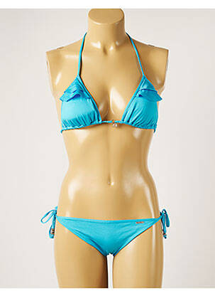 Maillot de bain 2 pièces stretch haut soutien-gorge avec mousse de rembourrage amovible bleu BANANA MOON femme