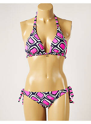 Maillot de bain 2 pièces stretch haut soutien-gorge avec mousse de rembourrage amovible rose BANANA MOON femme