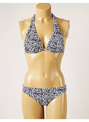 Maillot de bain 2 pièces stretch haut triangles bleu BANANA MOON femme