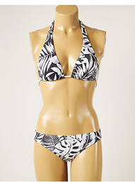 Maillot de bain 2 pièces stretch haut triangles noir BANANA MOON femme