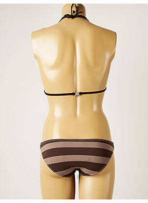 Maillot de bain 2 pièces stretch haut triangles marron BANANA MOON femme