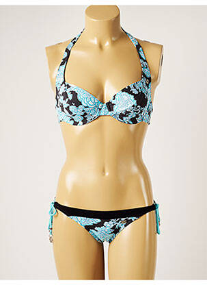 Maillot de bain 2 pièces stretch haut soutien-gorge balconnet bleu BANANA MOON femme