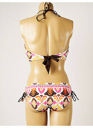 Maillot de bain 2 pièces stretch haut soutien-gorge avec mousse de rembourrage amovible marron BANANA MOON femme