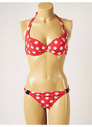 Maillot de bain 2 pièces stretch haut soutien-gorge emboitant rouge BANANA MOON femme