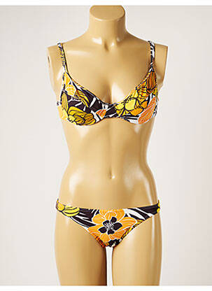 Maillot de bain 2 pièces stretch haut soutien-gorge emboitant orange BANANA MOON femme
