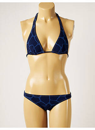Maillot de bain 2 pièces stretch haut triangles bleu BANANA MOON femme