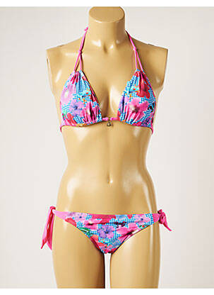 Maillot de bain 2 pièces stretch haut soutien-gorge avec mousse de rembourrage amovible rose BANANA MOON femme