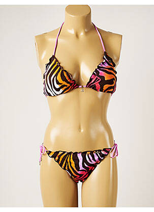 Maillot de bain 2 pièces stretch haut soutien-gorge avec mousse de rembourrage amovible violet BANANA MOON femme