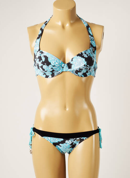 Maillot de bain 2 pièces stretch haut soutien-gorge balconnet bleu BANANA MOON femme