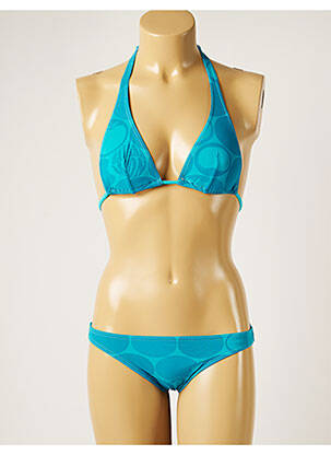 Maillot de bain 2 pièces stretch haut triangles bleu BANANA MOON femme