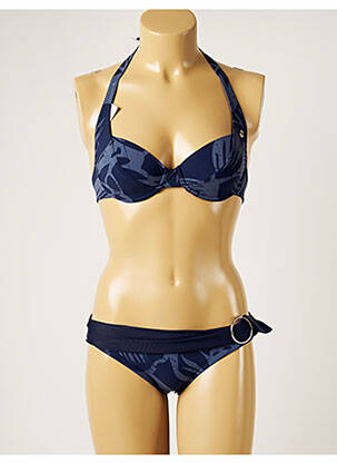 Maillot de bain 2 pièces stretch haut soutien-gorge emboitant bleu BANANA MOON femme