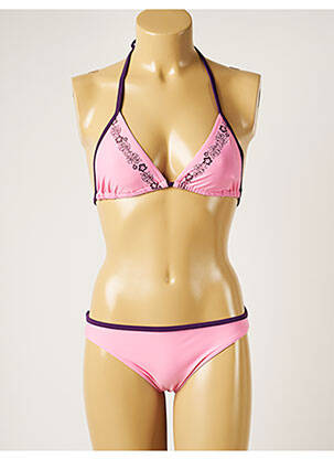 Maillot de bain 2 pièces stretch haut triangles violet BANANA MOON femme