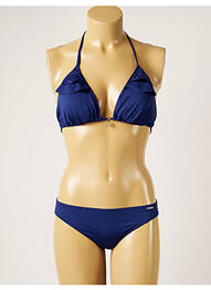 Maillot de bain 2 pièces stretch haut soutien-gorge avec mousse de rembourrage amovible bleu BANANA MOON femme