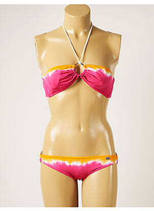 Maillot de bain 2 pièces stretch haut bandeau rose BANANA MOON femme