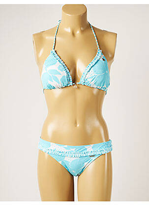 Maillot de bain 2 pièces stretch haut soutien-gorge avec mousse de rembourrage amovible bleu BANANA MOON femme