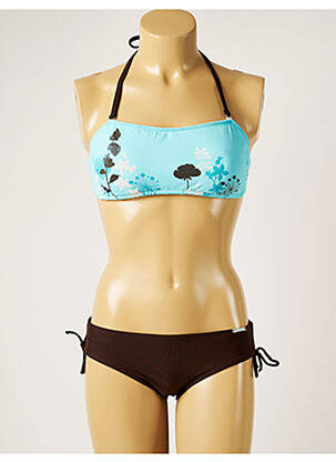 Maillot de bain 2 pièces stretch haut bandeau marron BANANA MOON femme
