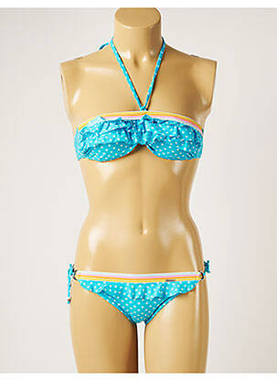 Maillot de bain 2 pièces stretch haut bandeau bleu BANANA MOON femme