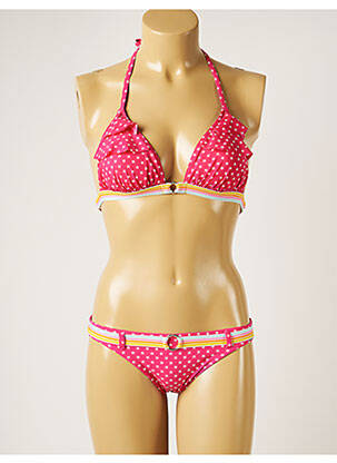 Maillot de bain 2 pièces stretch haut soutien-gorge avec mousse de rembourrage amovible rouge BANANA MOON femme