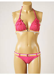 Maillot de bain 2 pièces stretch haut soutien-gorge avec mousse de rembourrage amovible rouge BANANA MOON femme