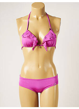 Maillot de bain 2 pièces stretch haut soutien-gorge avec mousse de rembourrage amovible rose BANANA MOON femme