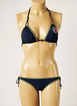 Maillot de bain 2 pièces stretch haut soutien-gorge avec mousse de rembourrage amovible bleu BANANA MOON femme