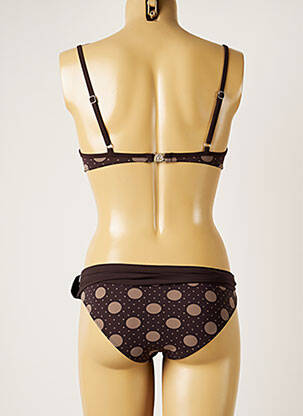 Maillot de bain 2 pièces stretch haut soutien-gorge moulé marron BANANA MOON femme