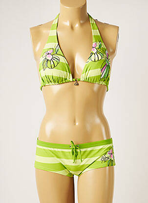 Maillot de bain 2 pièces stretch haut soutien-gorge avec mousse de rembourrage amovible vert BANANA MOON femme