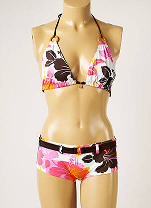 Maillot de bain 2 pièces stretch haut triangles rose BANANA MOON femme