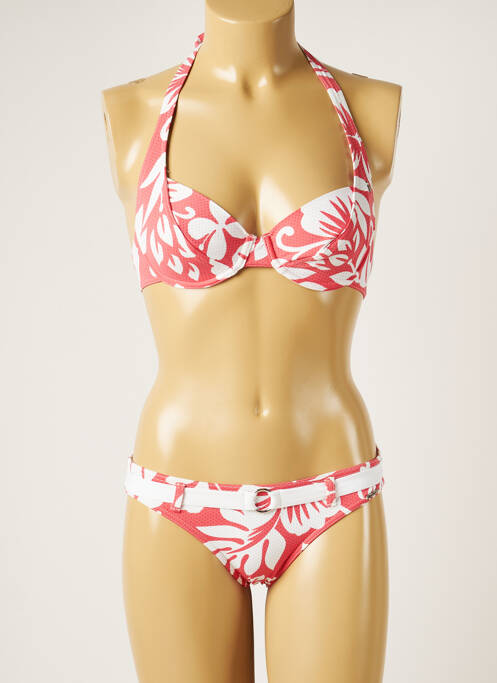 Maillot de bain 2 pièces stretch haut soutien-gorge emboitant rose BANANA MOON femme