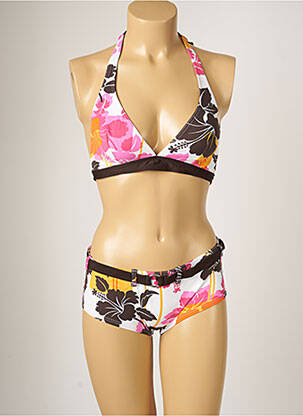 Maillot de bain 2 pièces stretch haut triangles rose BANANA MOON femme