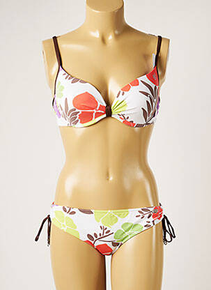 Maillot de bain 2 pièces stretch haut soutien-gorge moulé blanc BANANA MOON femme
