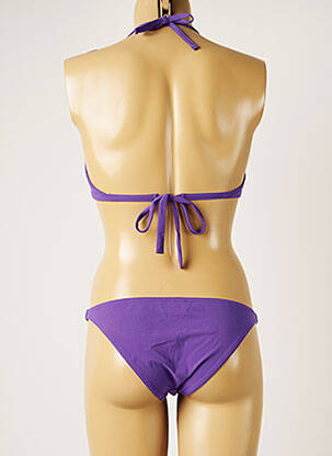Maillot de bain 2 pièces stretch haut triangles violet BANANA MOON femme