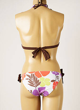 Maillot de bain 2 pièces stretch haut triangles blanc BANANA MOON femme