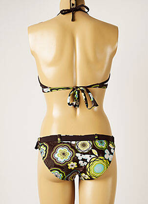 Maillot de bain 2 pièces stretch haut triangles marron BANANA MOON femme