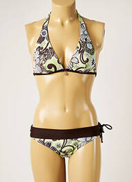 Maillot de bain 2 pièces stretch haut triangles vert BANANA MOON femme