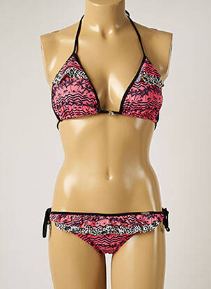 Maillot de bain 2 pièces stretch haut triangles rose BANANA MOON femme
