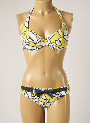 Maillot de bain 2 pièces stretch haut soutien-gorge emboitant jaune BANANA MOON femme