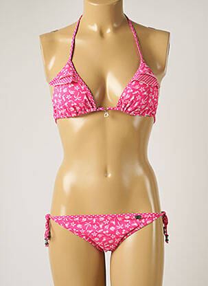 Maillot de bain 2 pièces stretch haut triangles rose BANANA MOON femme