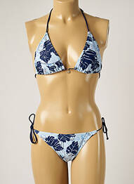 Maillot de bain 2 pièces stretch haut triangles bleu BANANA MOON femme