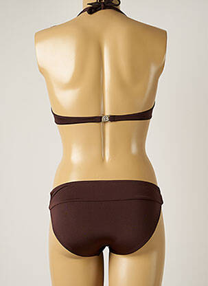 Maillot de bain 2 pièces stretch haut soutien-gorge emboitant marron BANANA MOON femme