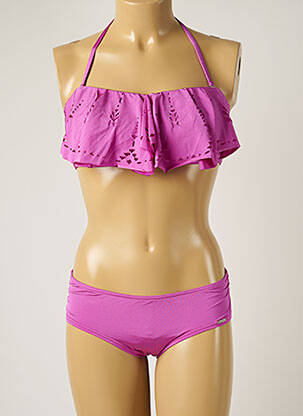 Maillot de bain 2 pièces stretch haut bandeau violet BANANA MOON femme