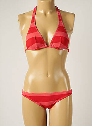 Maillot de bain 2 pièces stretch haut triangles rouge BANANA MOON femme