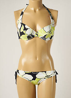 Maillot de bain 2 pièces stretch haut soutien-gorge emboitant vert BANANA MOON femme
