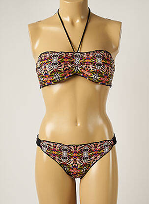 Maillot de bain 2 pièces stretch haut bandeau noir BANANA MOON femme