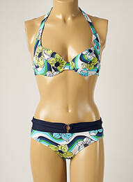 Maillot de bain 2 pièces stretch haut soutien-gorge emboitant bleu BANANA MOON femme