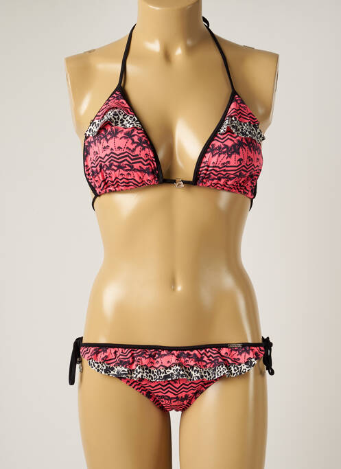 Maillot de bain 2 pièces stretch haut triangles rose BANANA MOON femme
