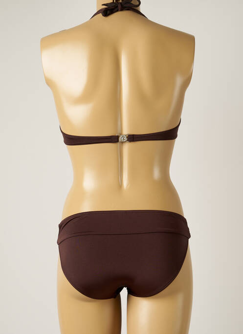 Maillot de bain 2 pièces stretch haut soutien-gorge emboitant marron BANANA MOON femme